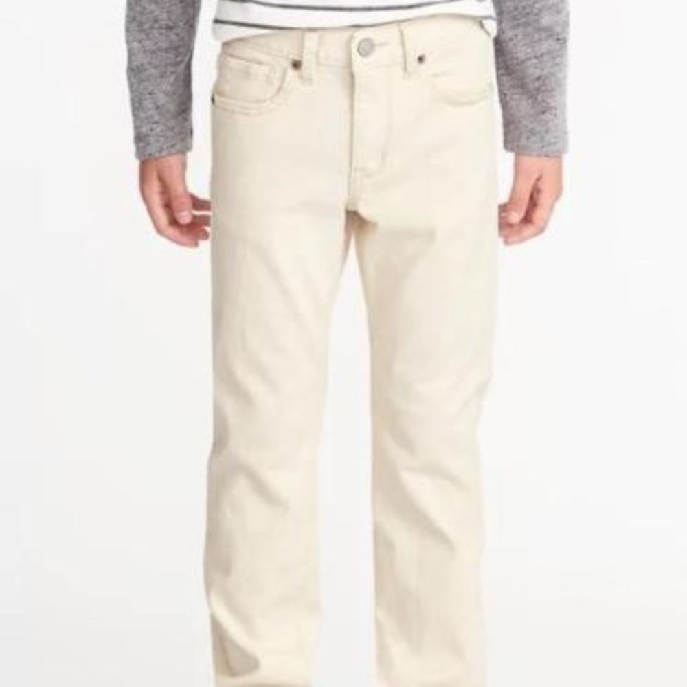 Old Navy ivory slim taper karate jeans